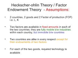 heckscher ohlin theory assumptions
