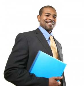 Smiling African American businessman